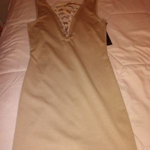 Open neck nude dress